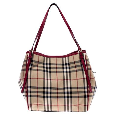 burberry checkered red tote|burberry haymarket tote.